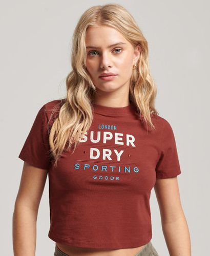 Women's Damen Kurzes Code T-Shirt mit Aufgestickter Grafik, Größe: 36 - Größe: 36 - Superdry - Modalova