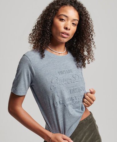 Women's Vintage Logo T-Shirt mit Prägung - Größe: 36 - Superdry - Modalova