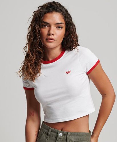 Women's Verkürztes Ringer-T-Shirt aus Bio-Baumwolle - Größe: 38 - Superdry - Modalova