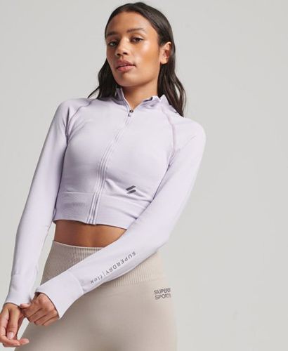 Women's Sport Nahtloses Mid Layer Top mit Durchgehendem Reißverschluss - Größe: 10-12 - Black Friday & weitere Preisnachlässe - Superdry - Modalova