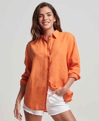 Women's Lässiges Hemd aus Leinen im Boyfriend-Stil - Größe: 38 - Superdry - Modalova