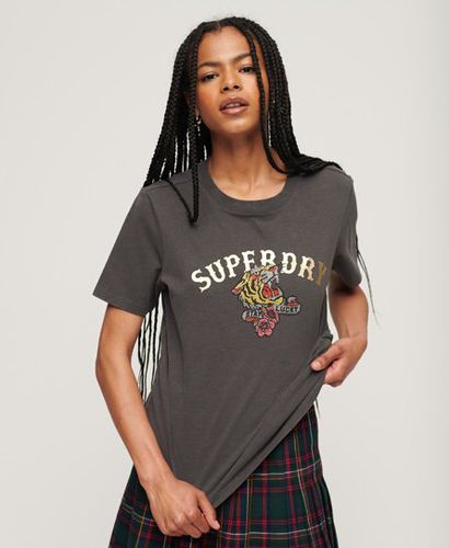 Damen , und Individuelles T-Shirt mit Verzierung Grafikdruck, Größe: 42 - Größe: 42 - Superdry - Modalova