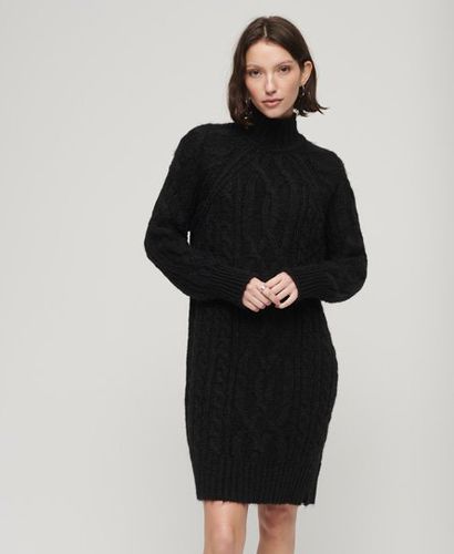 Women's Pulloverkleid mit Zopfmuster und Stehkragen - Größe: 42 - Superdry - Modalova
