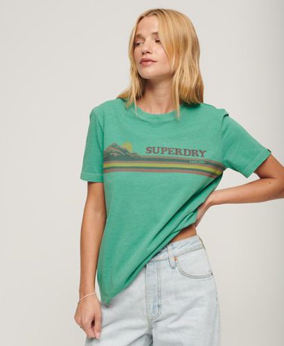 Women's Gestreiftes Outdoor T-Shirt mit Grafik - Größe: 34 - Superdry - Modalova
