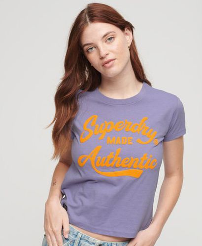 Damen Archive T-Shirt mit Neonfarbener Grafik - Größe: 40 - Superdry - Modalova