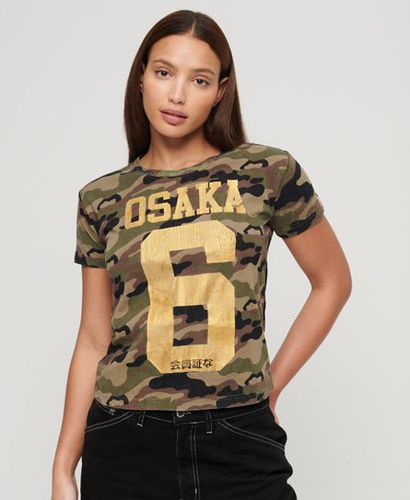 Women's Osaka 6 T-Shirt mit Tarnmuster im 90er-Stil - Größe: 40 - Superdry - Modalova