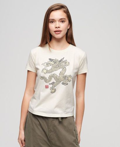 X Komodo Dragon Damen Slim T-Shirt mit Grafikdruck, Größe: 44 - Superdry - Modalova