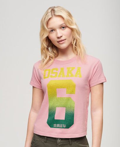 Women's Osaka 6 Cali RS T-Shirt im 90er-Stil - Größe: 40 - Superdry - Modalova