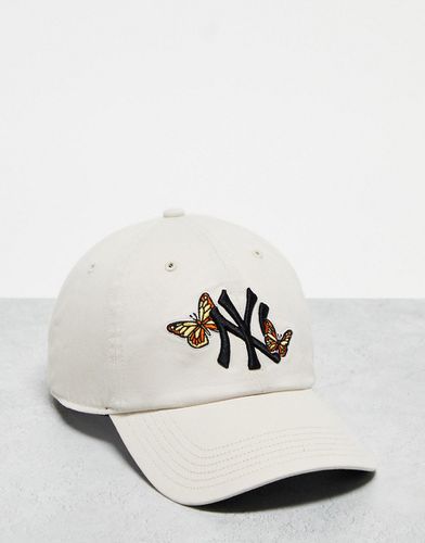 NY Yankees - Casquette minimaliste avec broderie papillon - Beige - 47 Brand - Modalova