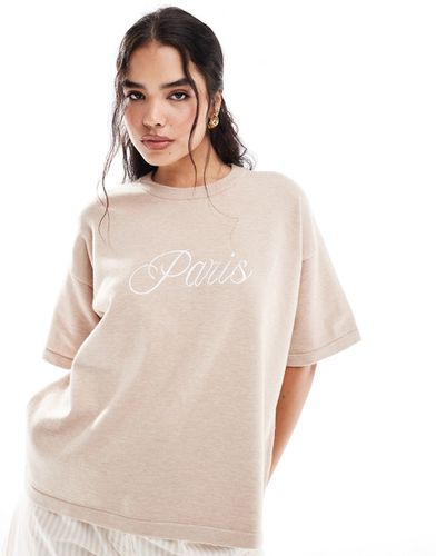 Paris - T-shirt en maille à logo - Camel - 4Th & Reckless - Modalova