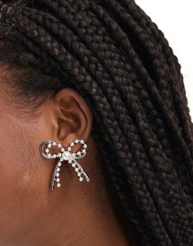 Boucles d'oreilles nauds en rhodiage avec perles nacrées - 8 Other Reasons - Modalova