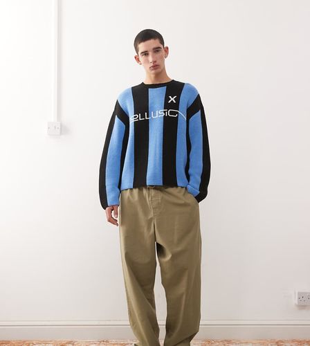 Pull style football en maille  rayures - Collusion - Modalova