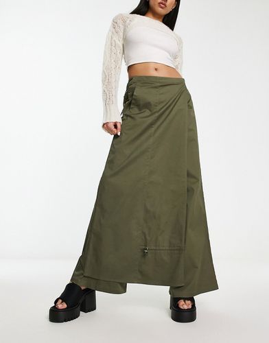 Pantalon utilitaire avec jupe longue - Kaki - Collusion - Modalova