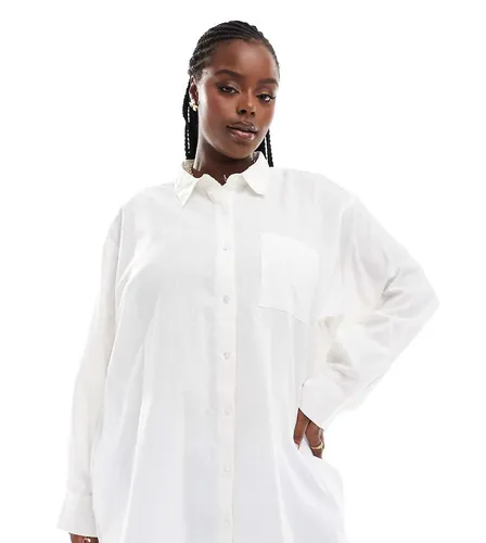 Plus - Chemise de plage oversize en lin - Collusion - Modalova