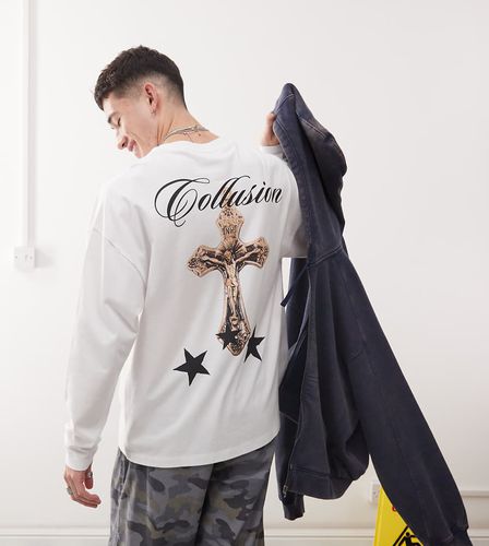 T-shirt coupe skateur à manches longues avec motif au dos - Collusion - Modalova