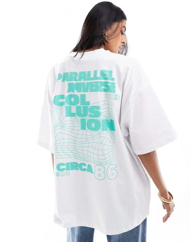 T-shirt oversize avec imprimé vert flou - Collusion - Modalova