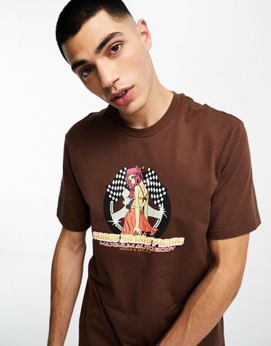 T-shirt d'ensemble à manches courtes et imprimé Auto Body sur la poitrine - Marron - Coney Island Picnic - Modalova