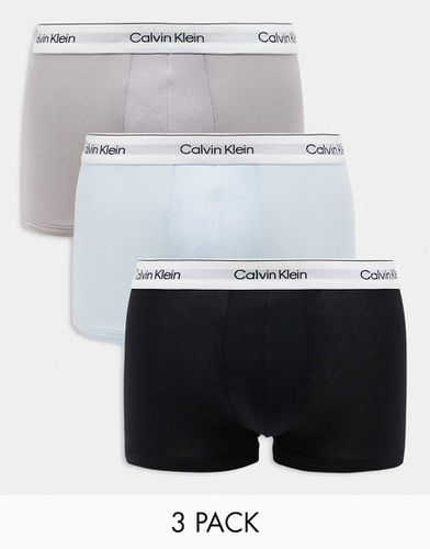 Modern Cotton - Lot de 3 boxers - Noir/blanc/neutre - Calvin Klein - Modalova