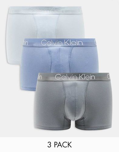 Modern Structure - Lot de 3 boxers - Bleu/vert - Calvin Klein - Modalova