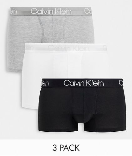 Modern Structure - Lot de 3 boxers - Noir/blanc/gris - Calvin Klein - Modalova