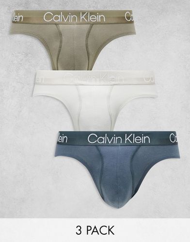 Modern Structure - Lot de 3 slips en coton - Calvin Klein - Modalova
