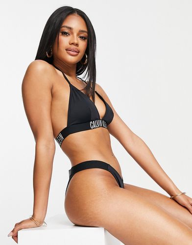 Bas de bikini échancré taille en V à logo - Calvin Klein - Modalova