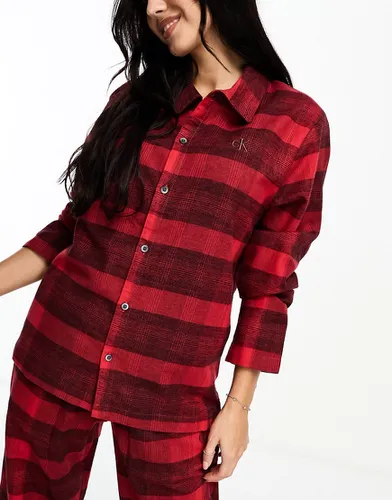 Chemise confort boutonnée en flanelle à carreaux - Calvin Klein - Modalova