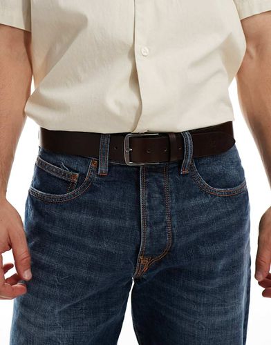 Ceinture plate classique en cuir - Marron - Calvin Klein Jeans - Modalova