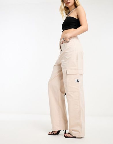 Pantalon taille haute en velours côtelé - Beige - Calvin Klein Jeans - Modalova