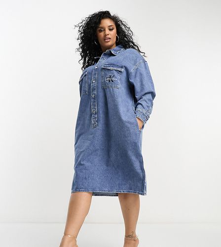 Plus - Robe chemise fonctionnelle - moyen délavé - Calvin Klein Jeans - Modalova