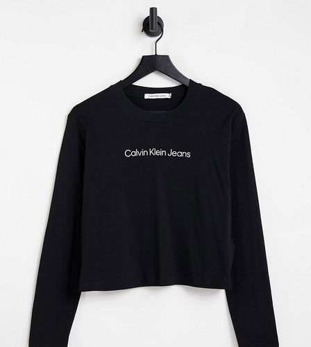 T-shirt à manches longues à logo institutionnel - Calvin Klein Jeans Plus - Modalova