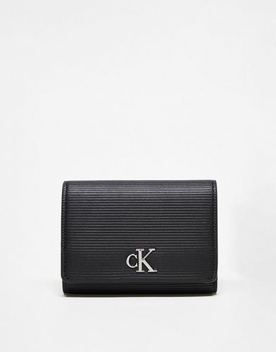Porte-monnaie en cuir à trois volets et logo monogramme - Calvin Klein Jeans - Modalova
