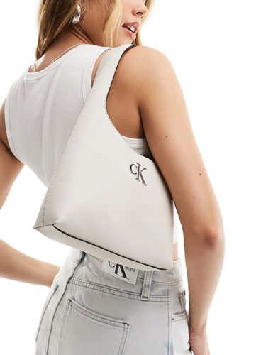 Sac porté épaule minimaliste avec monogramme - Taupe - Calvin Klein Jeans - Modalova