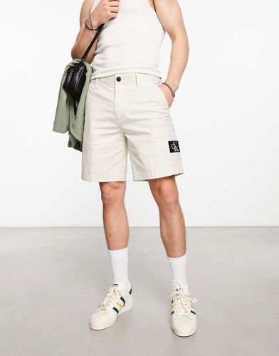 Short chino droit en tissu ripstop - Beige - Calvin Klein Jeans - Modalova