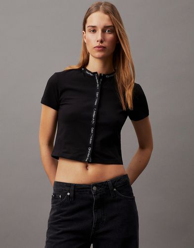 Top manches courtes à bandes logo - Calvin Klein Jeans - Modalova