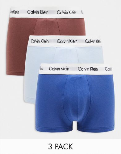 Lot de 3 boxers - Bleu, bleu clair et rouille - Calvin Klein - Modalova