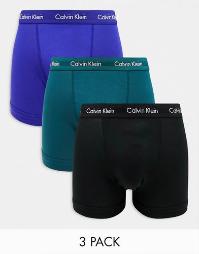 Lot de 3 boxers - Bleu/Noir/Bleu sarcelle - Calvin Klein - Modalova