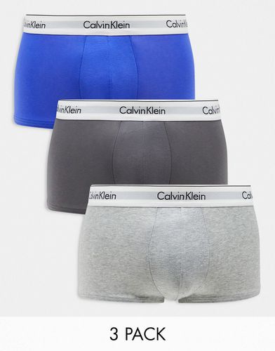 Lot de 3 boxers taille basse en coton stretch - Calvin Klein - Modalova