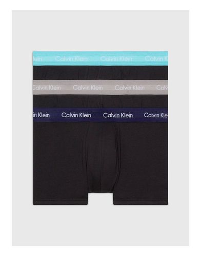 Lot de 3 boxers taille basse en coton stretch - à taille colorée - Calvin Klein - Modalova