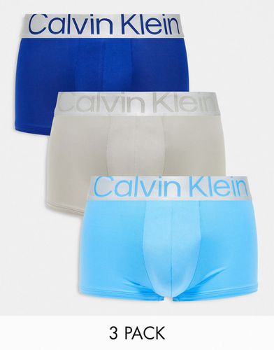 Lot de 3 boxers en coton extensible - Acier et - Calvin Klein - Modalova