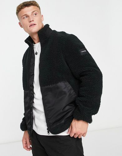 Veste zippée en imitation peau de mouton de polyester mélangé - Calvin Klein - Modalova