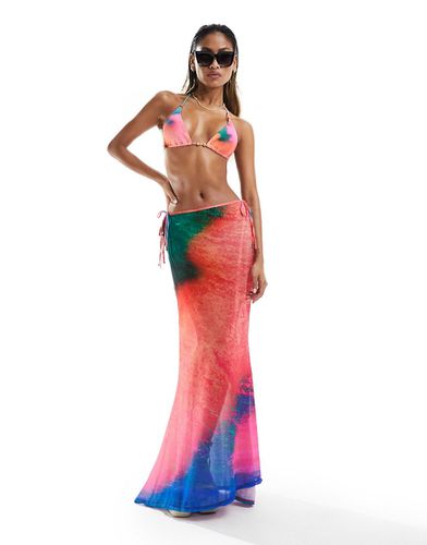 Jupe de plage longue en tulle à imprimé abstrait - Candypants - Modalova