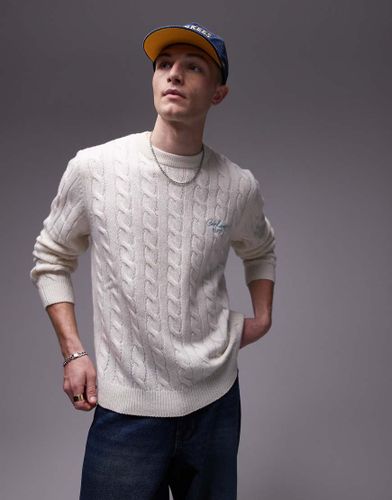 Pull en maille torsade  logo signature - Crme - Carhartt Wip - Modalova