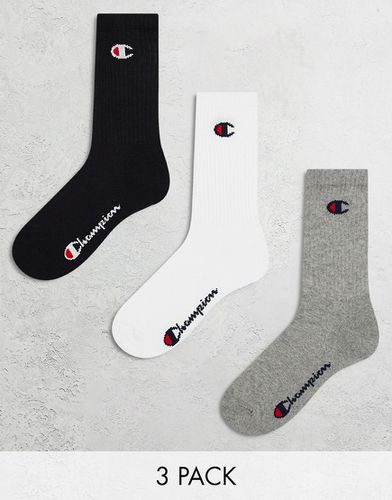 Lot de 3 paires de chaussettes - Noir/gris/blanc - Champion - Modalova
