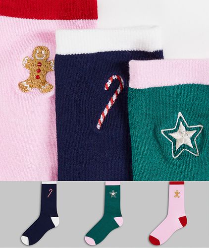 Coffret cadeau avec 3 paires de chaussettes motifs emblématiques de Noël - Chelsea Peers - Modalova