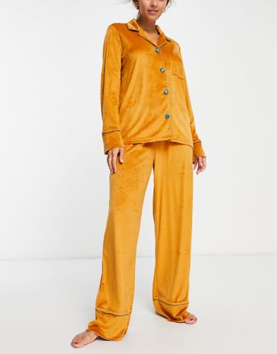 Premium - Ensemble top boutonné et pantalon en velours - Chelsea Peers - Modalova