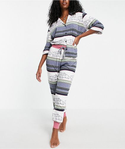 Pyjama boutonné à imprimé jacquard et montagne - Chelsea Peers - Modalova
