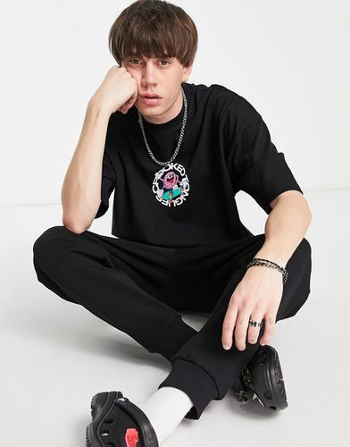 T-shirt d'ensemble oversize à motif CT man en skate imprimé - Crooked Tongues - Modalova