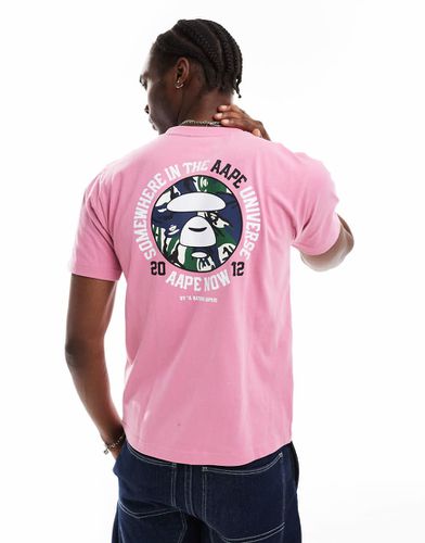 AApe By A Bathing Ape - T-shirt à logo et imprimé camouflage au dos - Rose - Aape By A Bathing Ape® - Modalova