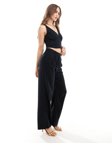 Sloane - Pantalon d'ensemble à taille haute en lin mélangé - Abercrombie & Fitch - Modalova